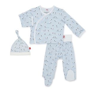 Magnetic Me - blue baa baa baby modal magnetic 3-piece kimono set